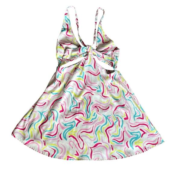 For Love & Lemons FL&L Women’s Palmer Retro Halter Cutout White Mini Dress Small - Picture 2 of 13